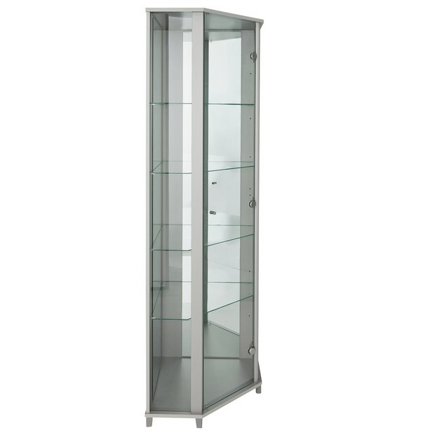 Buy Argos Home 1 Glass Dr Corner Display Cabinet Silver Effect