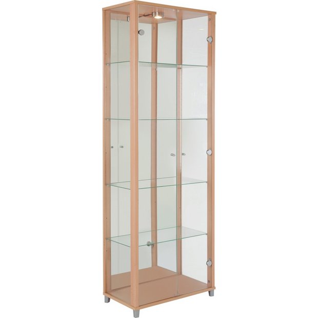 Glass Cabinets Buy Argos Home 2 Door Glass Display Cabinet - Beech Effect | Display  cabinets | Argos