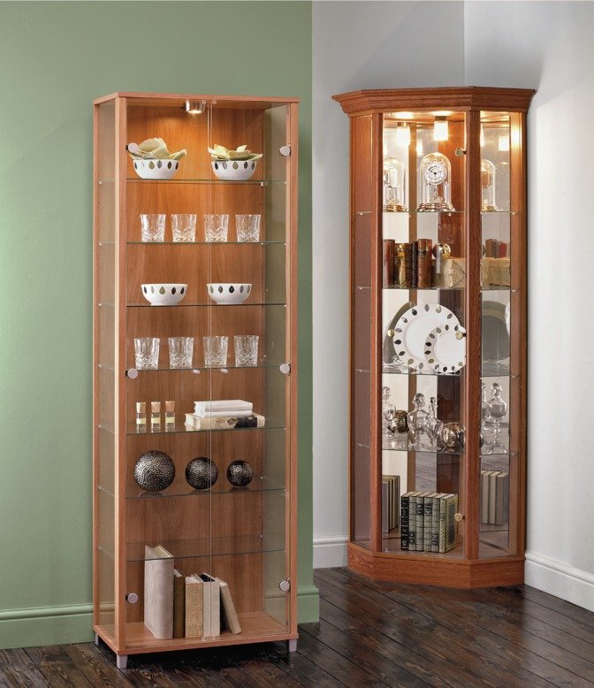 Argos Home 2 Glass Door Display Cabinet - Light Natural