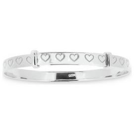 Revere Kid's Silver Heart Bangle - 18 Months-3 Years