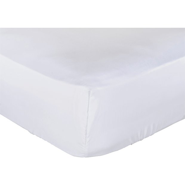 Buy Collection White Non Iron Fitted Sheet - Double at Argos.co.uk ...