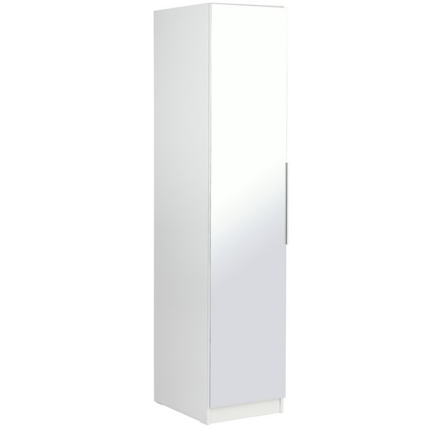 Buy Argos Home Sandon Single Door Wardrobe White Mirrored