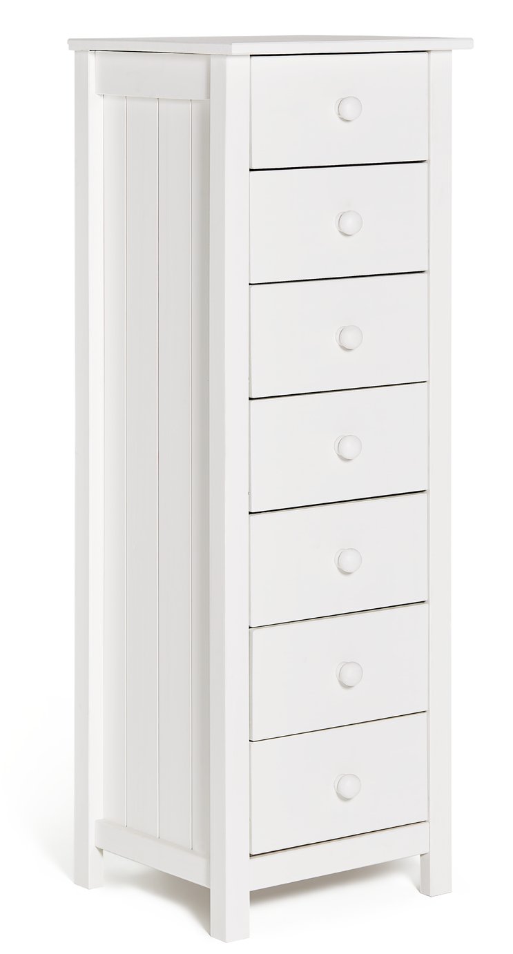 Buy Habitat Scandinavia 7 Drawer Tallboy White Chest Of Drawers Argos