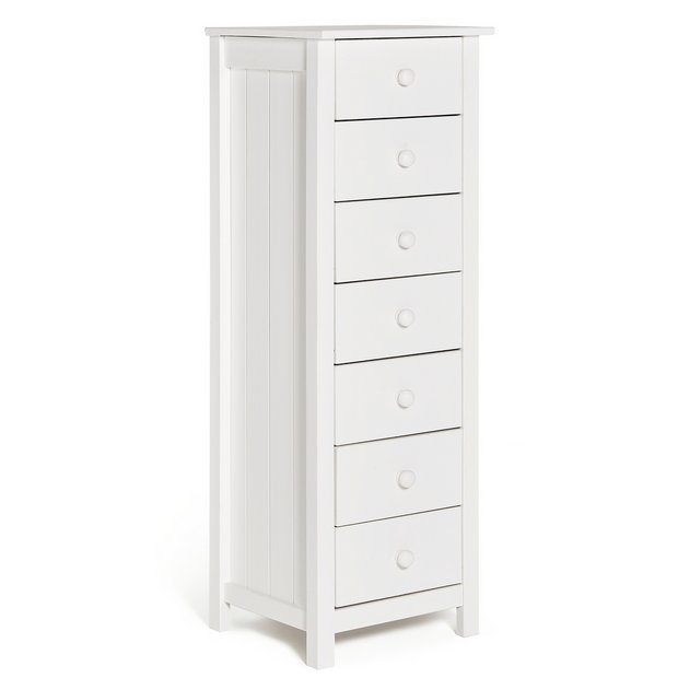 Tall white chest store of drawers cheap