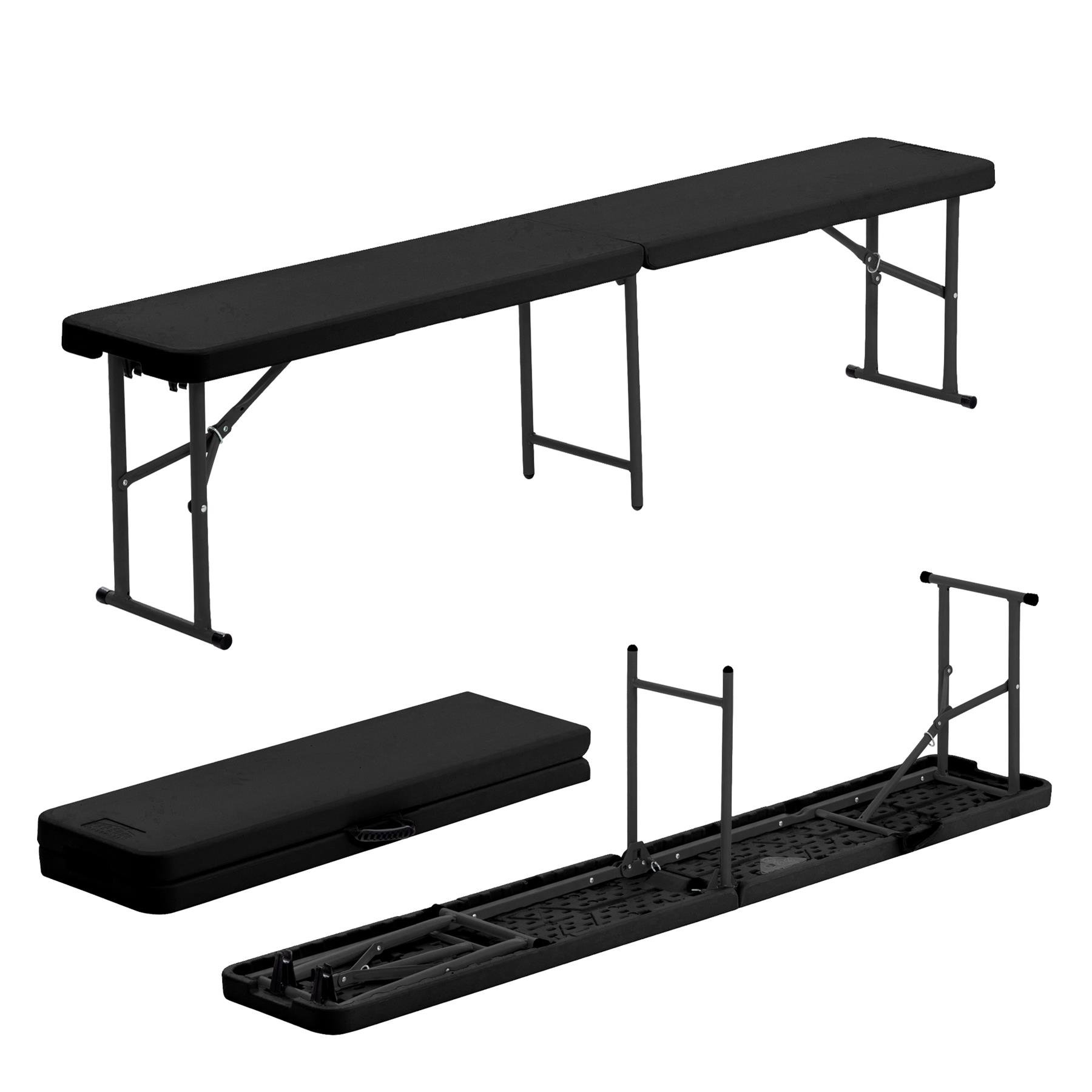 Harbour Housewares Folding Camping Picnic Bench - 180cm (6ft) - Black