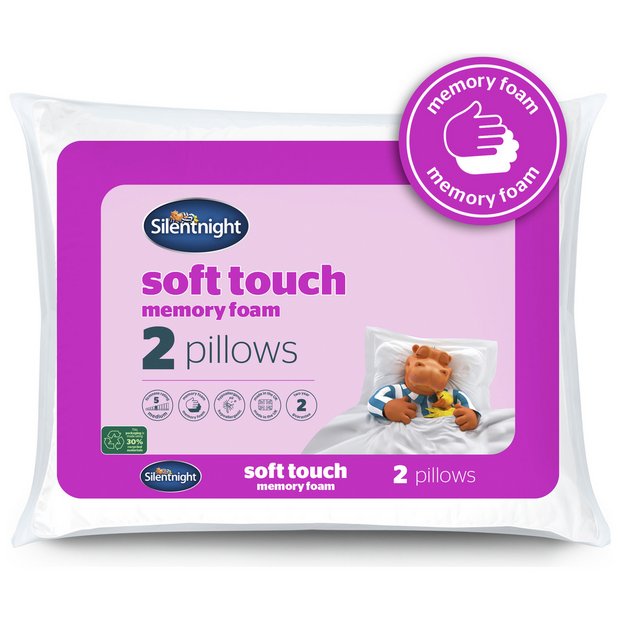 Buy Silentnight Soft Touch Memory Foam Medium Pillow 2 Pack Pillows Argos