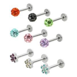 State of Mine Stainless Steel Crystal Labrets - Set of 9