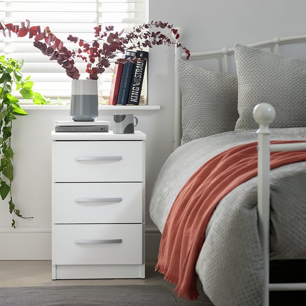 Buy Argos Home Hallingford 3 Drawer Bedside Table White