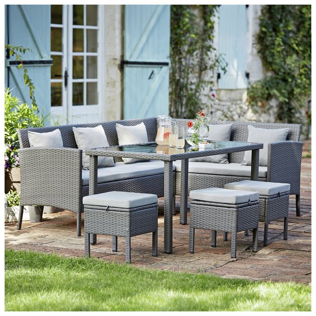 Buy Argos Home 8 Seater Rattan Effect Garden Corner Sofa Set