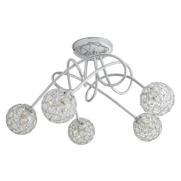 Buy Argos Home Amelia 5 Light Beaded Globes Ceiling Light Ceiling Lights Argos