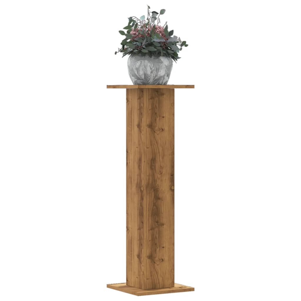 Walplus Pack of 2 Engineered Wood Plant Stand - Artisian Oak - 30x30x95 cm