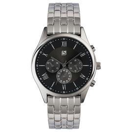 Spirit Men's Black Dial Silver Colour Metal Bracelet Watch