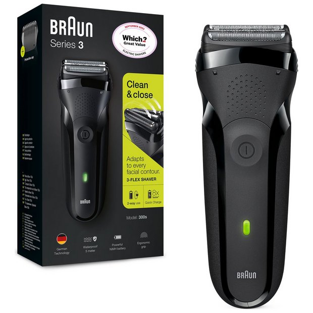 Braun Electric Series 3 Razor with Precision Trimmer, Rechargeable, Wet &  Dry Foil Shaver for Men, Blue/Black, 4 Piece