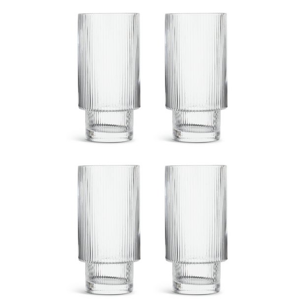 Buy Habitat Pressed Set of 4 Champagne Coupe Glasses Glassware