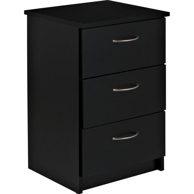 Buy Argos Home Cheval 3 Drawer Bedside Table Black Bedside