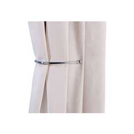 Argos Home Pair of J-Shaped Curtain Holdbacks - Chrome