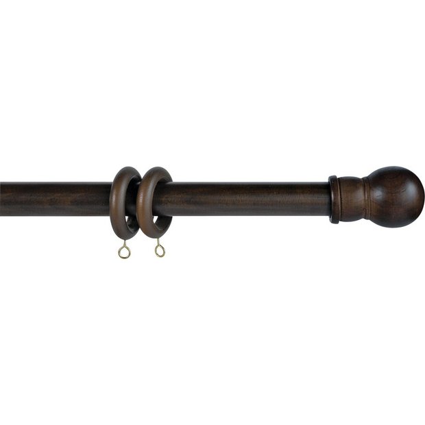Buy Argos Home 2 4m Wooden Curtain Pole Set Walnut Effect