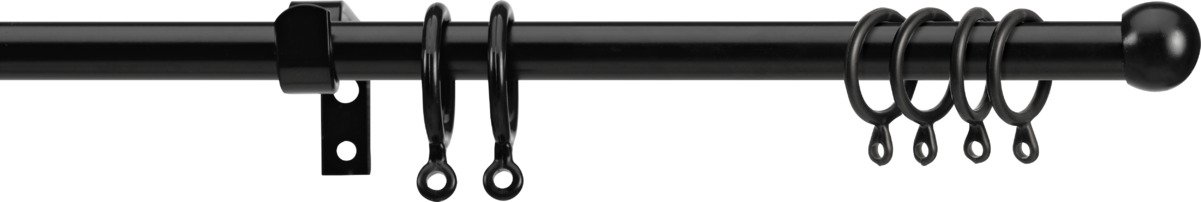 Argos Home Black Extendable Curtain Pole - 110cm - 200cm