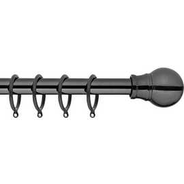 Argos Home Black Extendable Curtain Pole - 110cm - 300cm