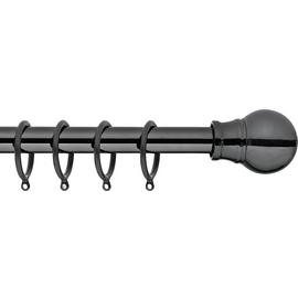 Argos Home Extendable Metal Ball Curtain Pole - Black Nickel