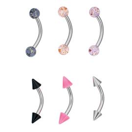 State of Mine Stainless Steel Spike Eyebrow Bars - Set of 6