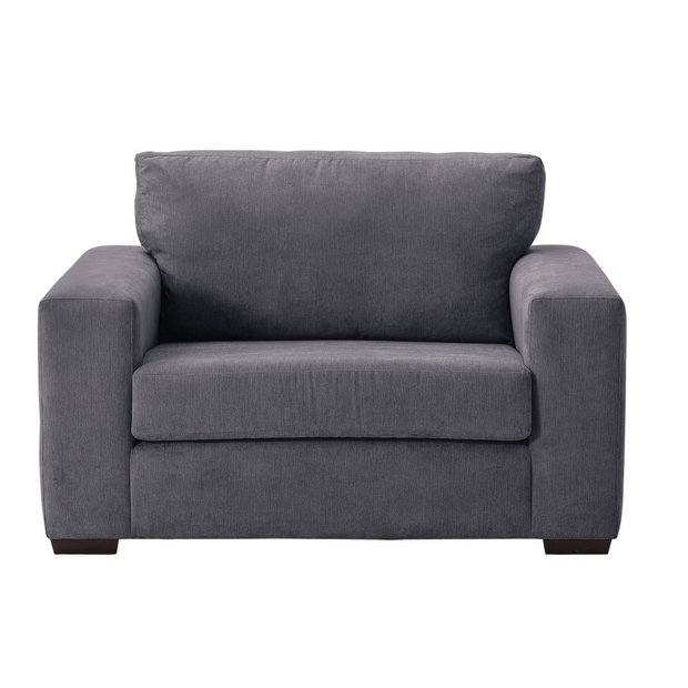Buy Argos Home Eton Fabric Cuddle Chair Charcoal Armchairs