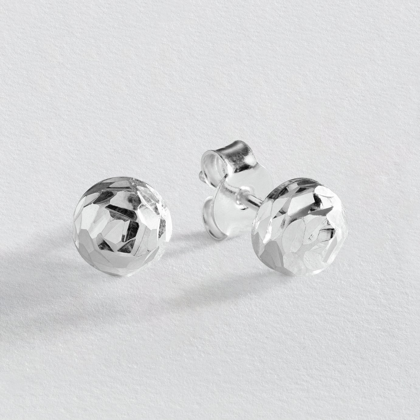Revere Sterling Silver Diamond-cut Stud Earrings