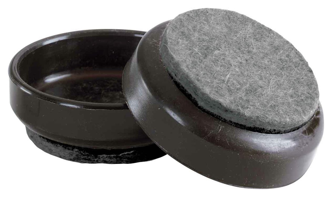 Argos Home Felt Base 60mm Brown Castor Cups - 4 pack