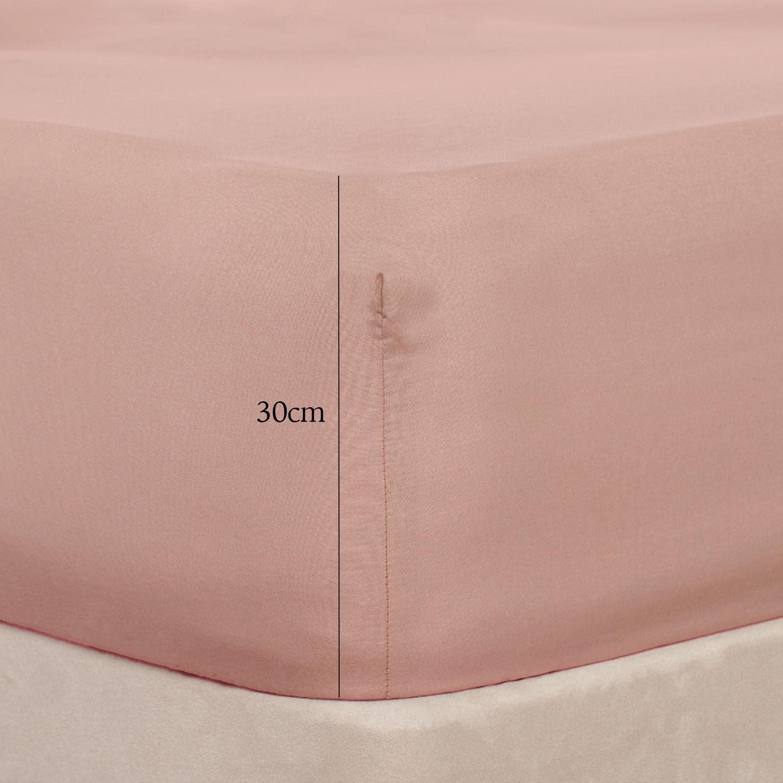 OHS Plain Microfibre Deep Fitted Bed Sheet Blush - Double