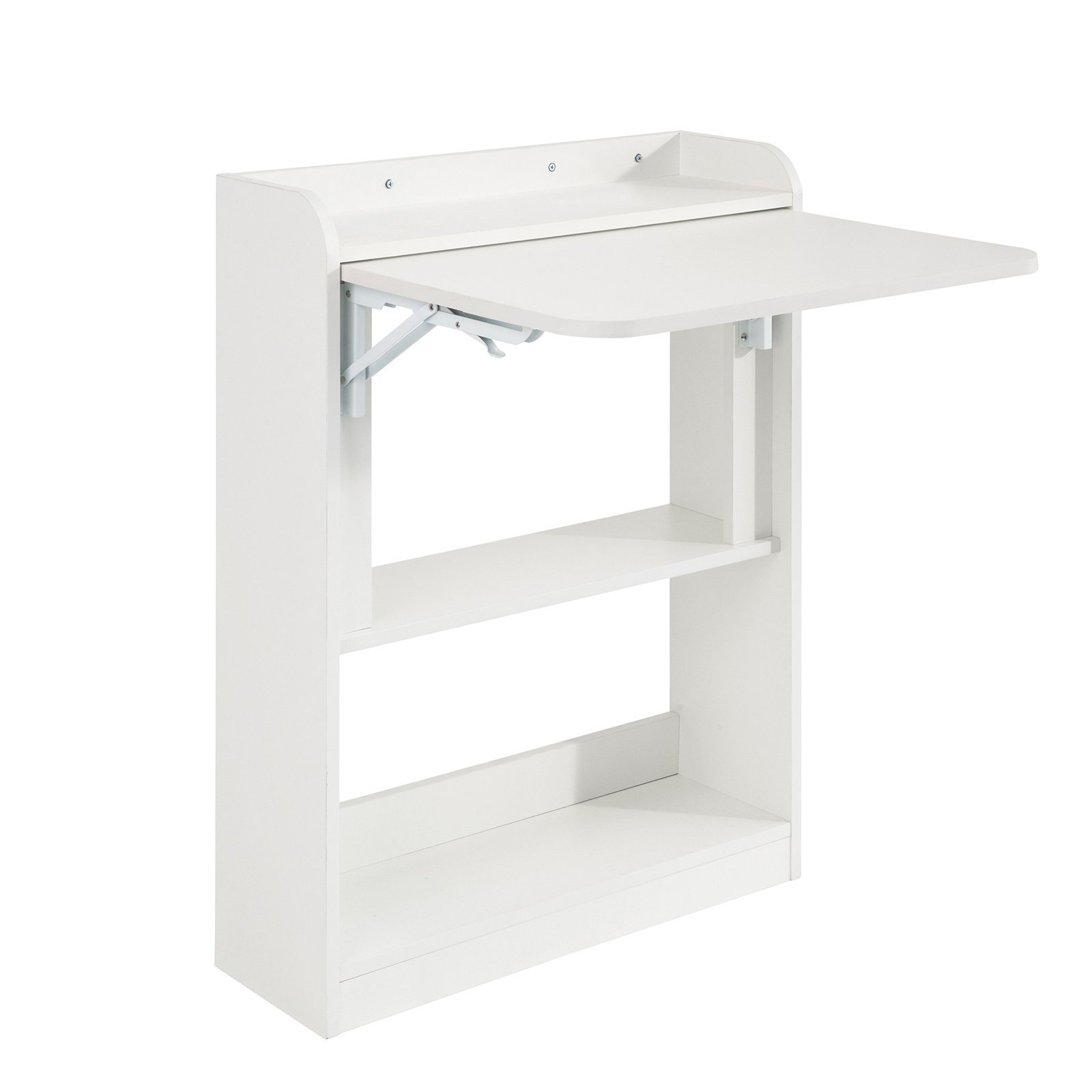 SoBuy 1 Door 2 Shelf Computer Desk - White