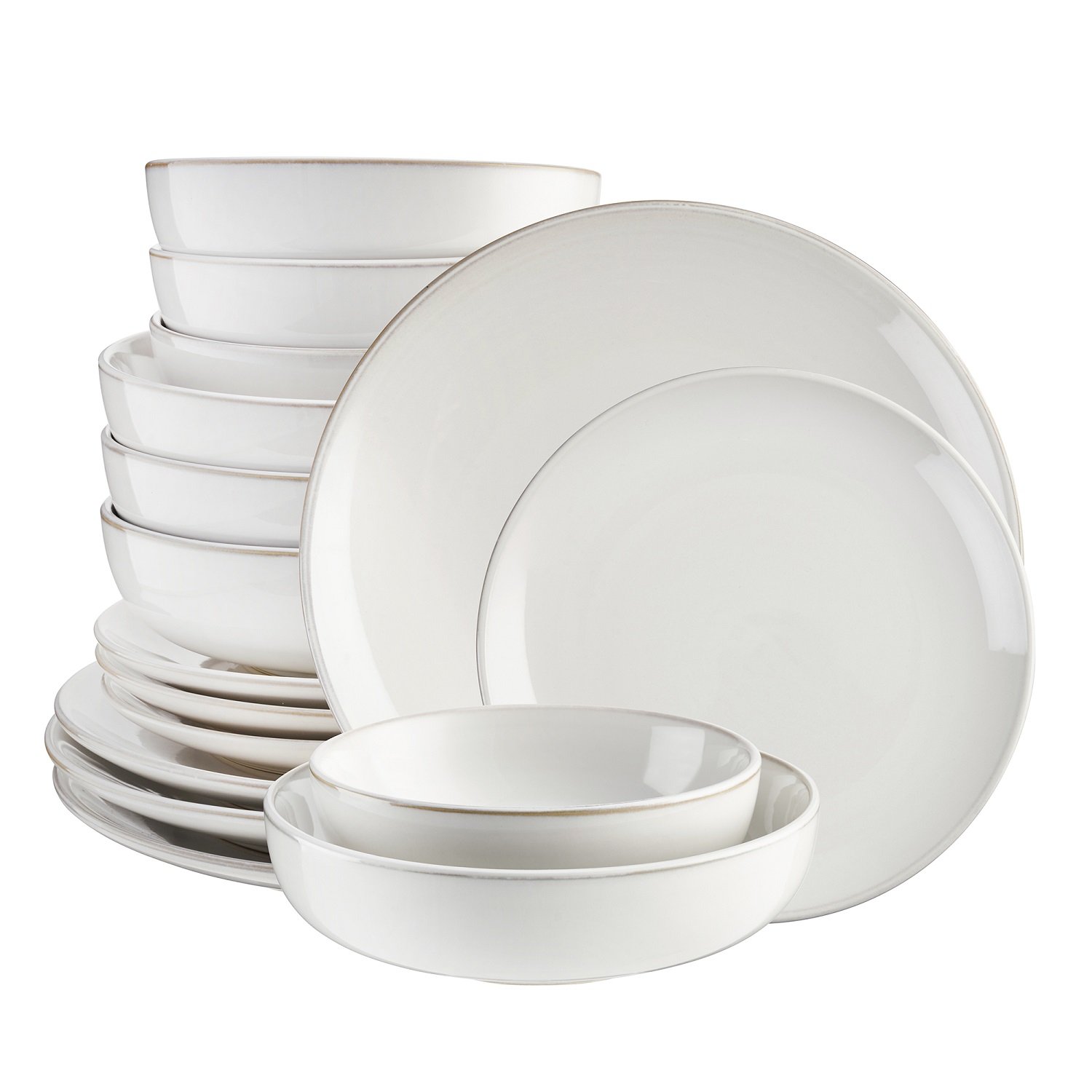Cooks Professional 16 Piece Nordic Stoneware Dinnerware Set - White
