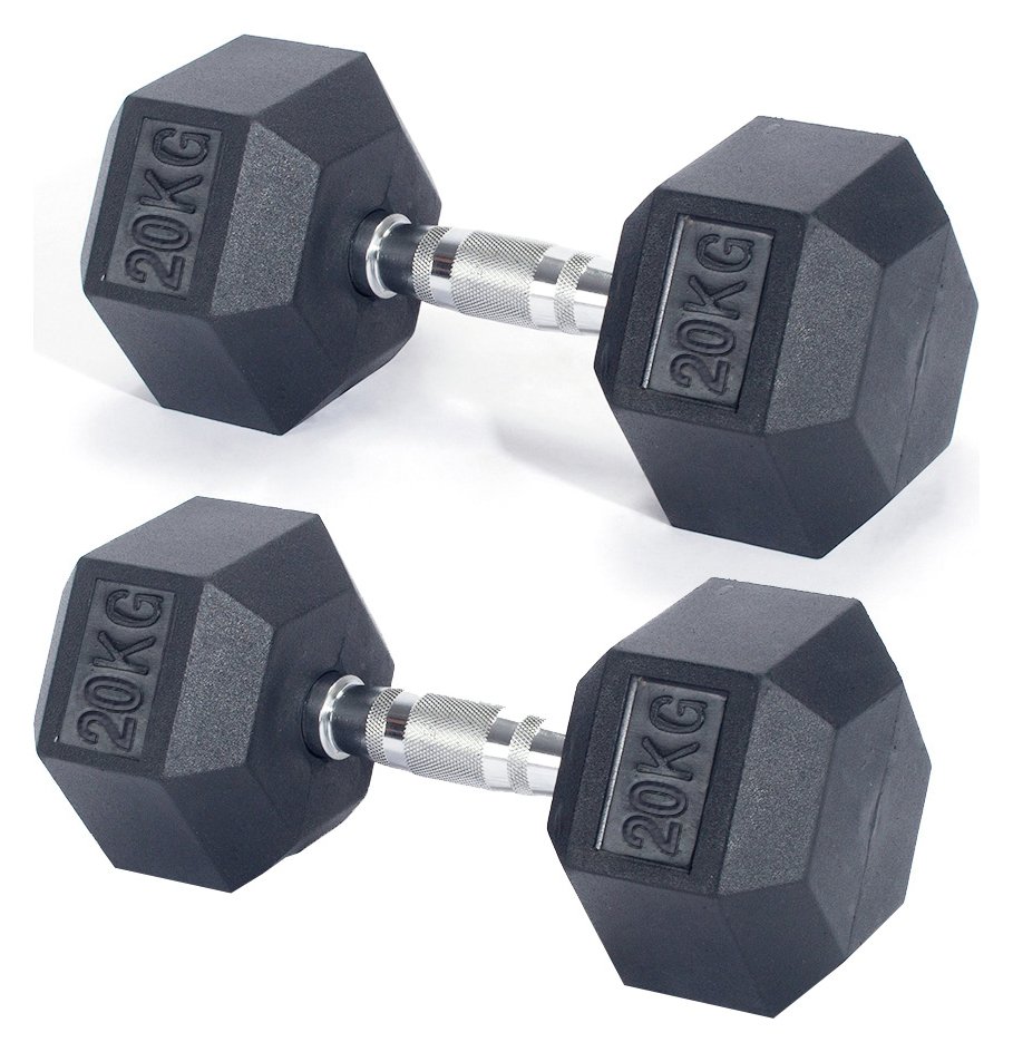 Pro Fitness 20kg Hex Dumbbell Set 