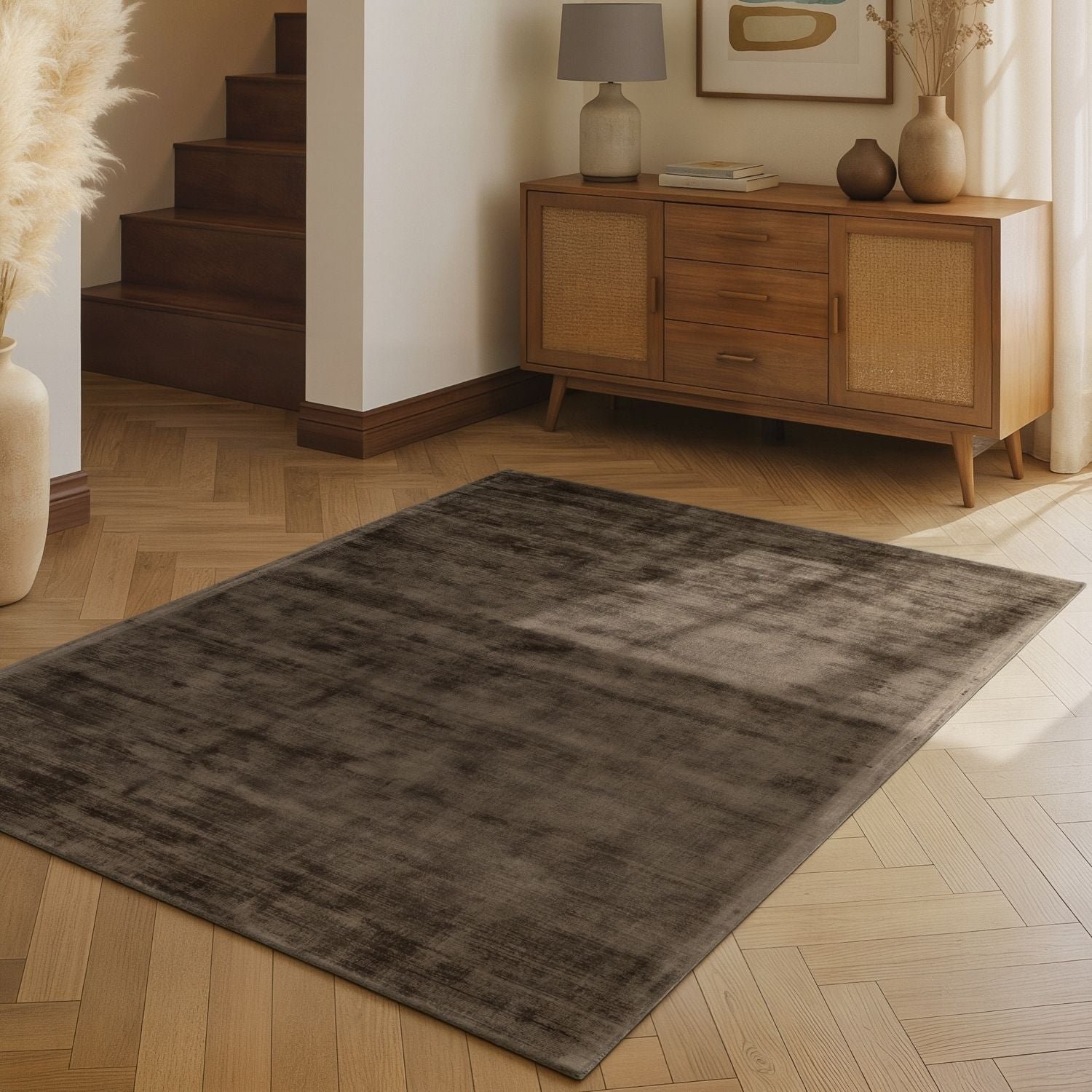 Hanse Home Brown Vikosa Jane Plain Rug - 120 x 180cm