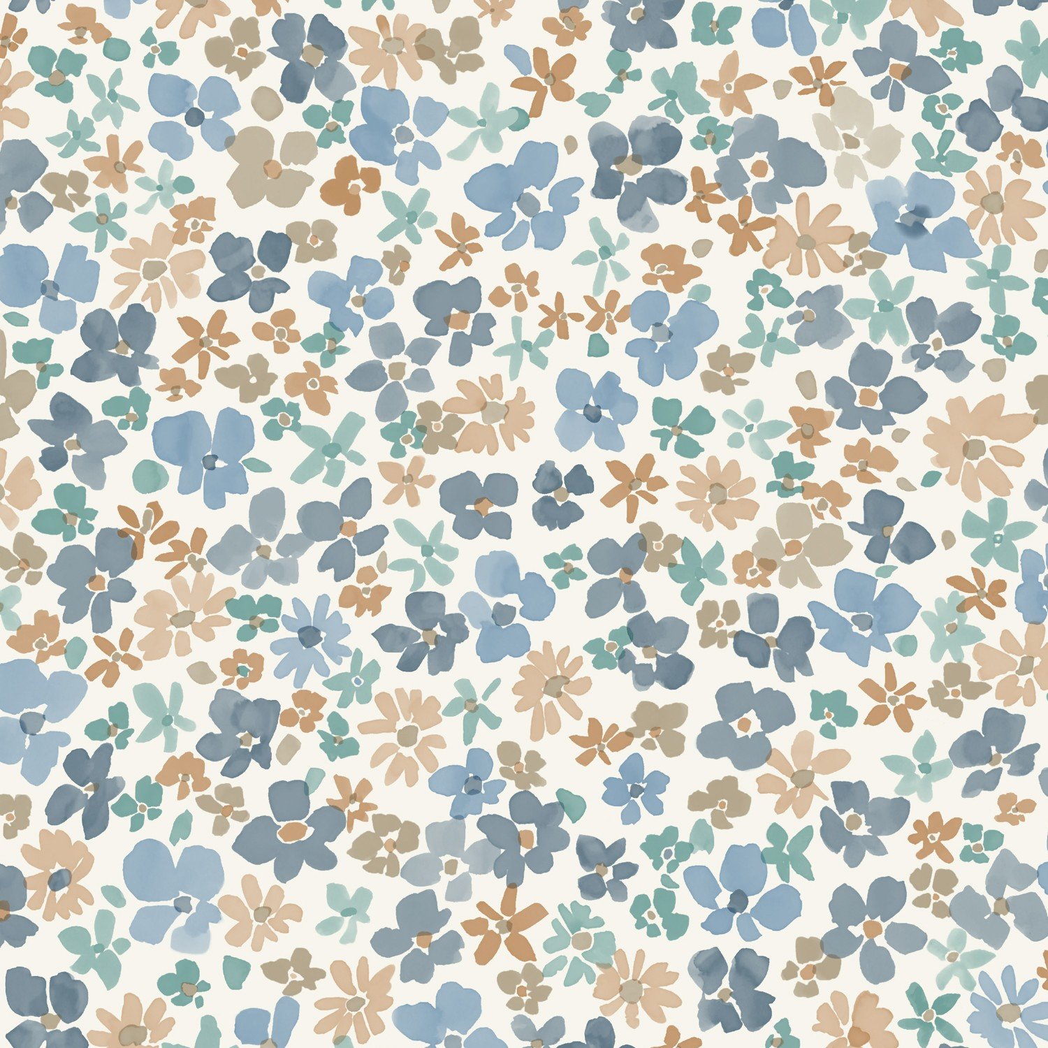 Grandeco Veronica Ditsy Daisy Floral Nursery Textured Wallpaper - Blue