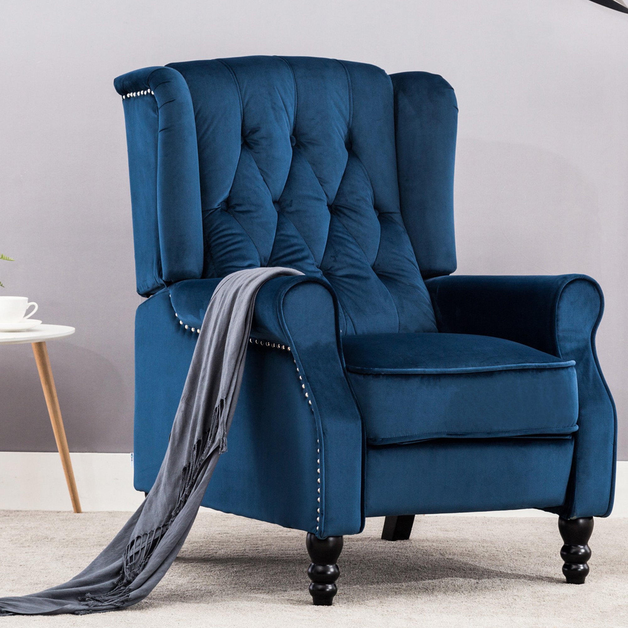 Furniture Online Althorpe Velvet Chair - Blue