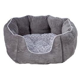 Grey Cord Oval Pet Bed