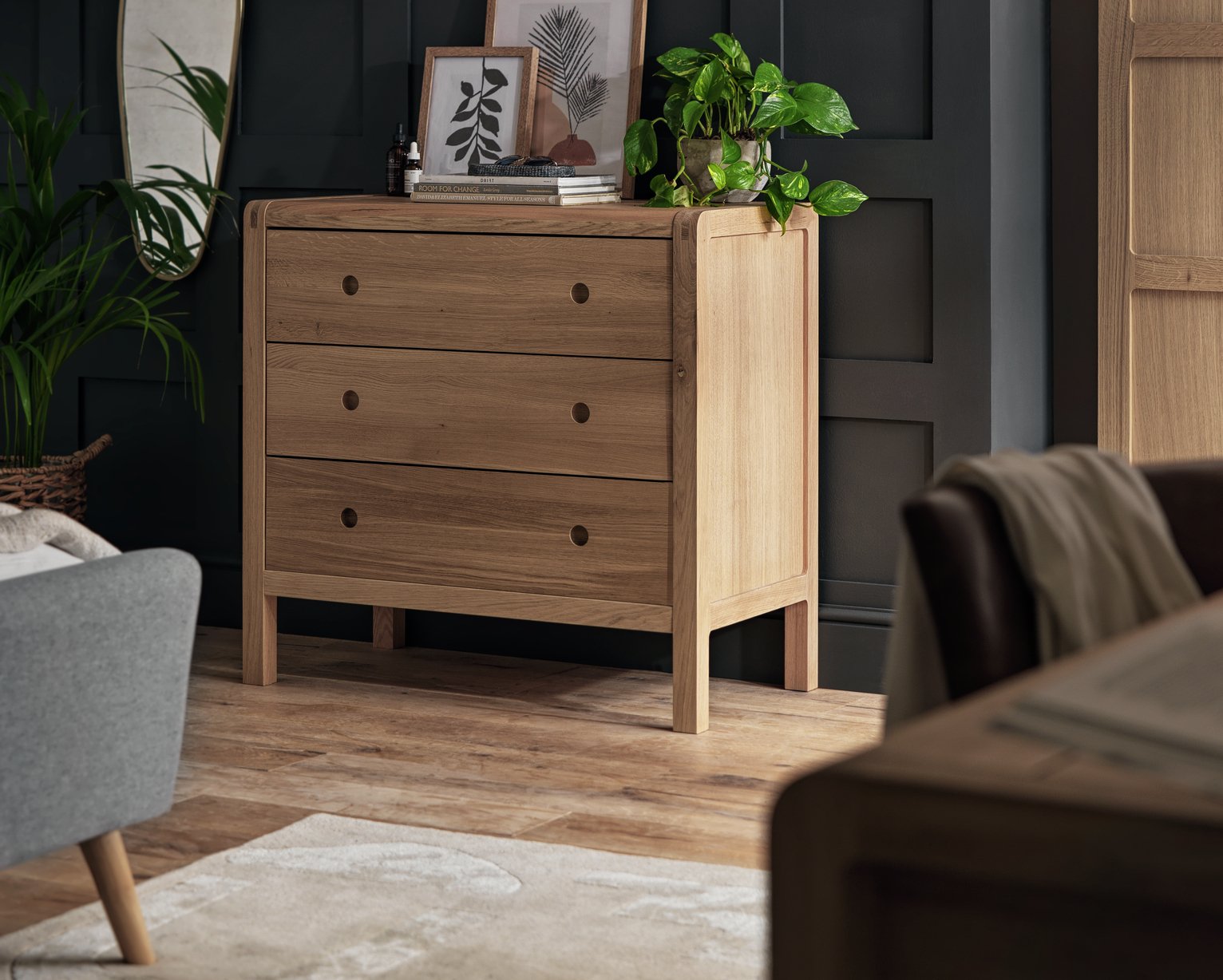 Habitat Radius 3 Drawer Chest - Oak