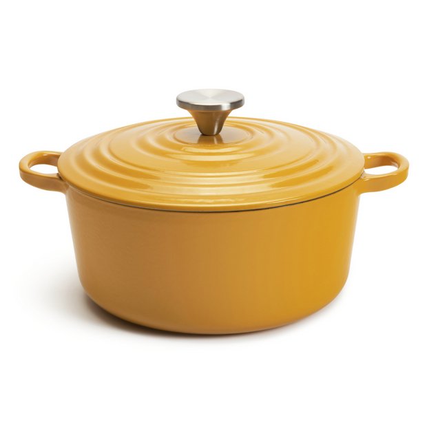 Buy Habitat Global 5.3 Litre Cast Iron Casserole Dish - Yellow | Oven and casserole dishes | Argos