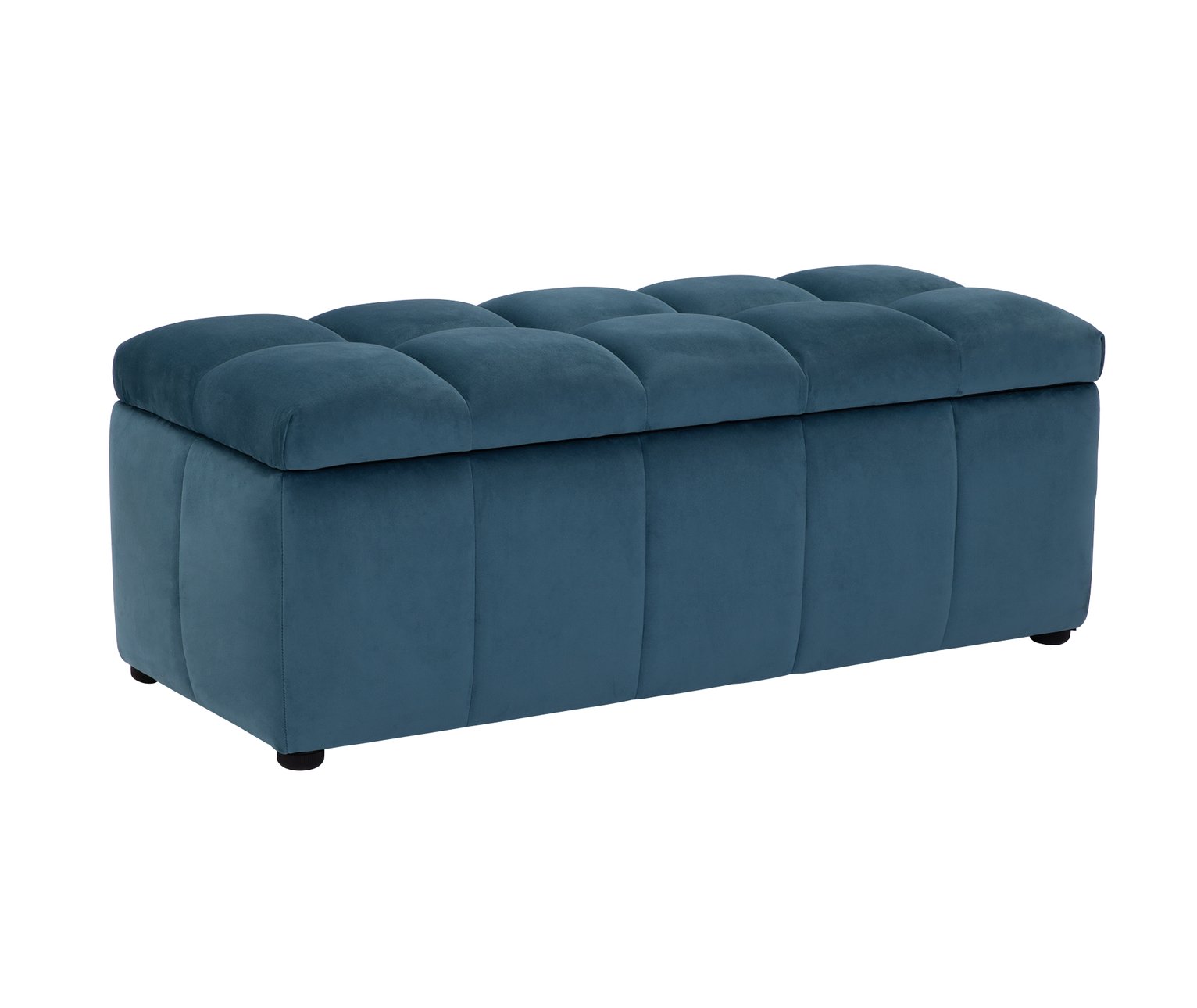 Argos Home Maisie Velvet Large Storage Ottoman - Blue
