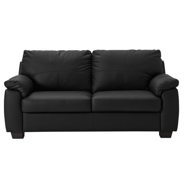 Buy Argos Home Logan 3 Seater Leather Mix Sofa Black Sofas Argos