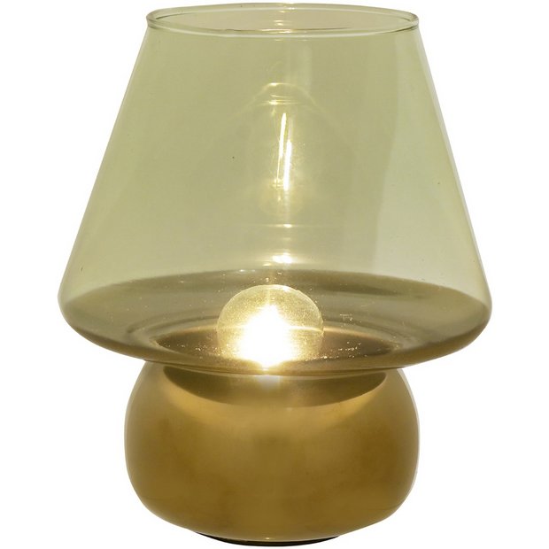 Buy Hestia Glass LED Portable Table Lamp Gold Table lamps Argos