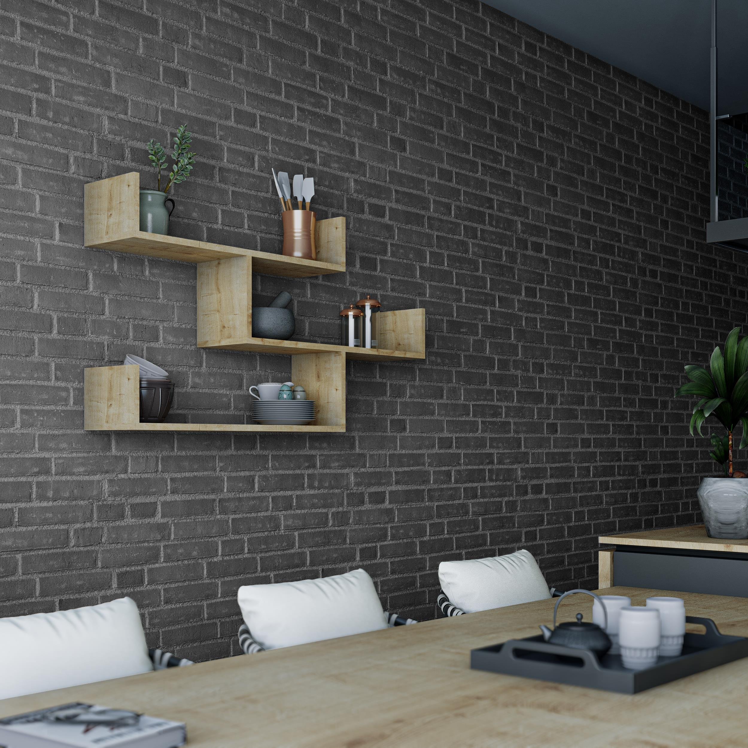 Decortie Tibet Particleboard Floating Wall Shelf - Oak