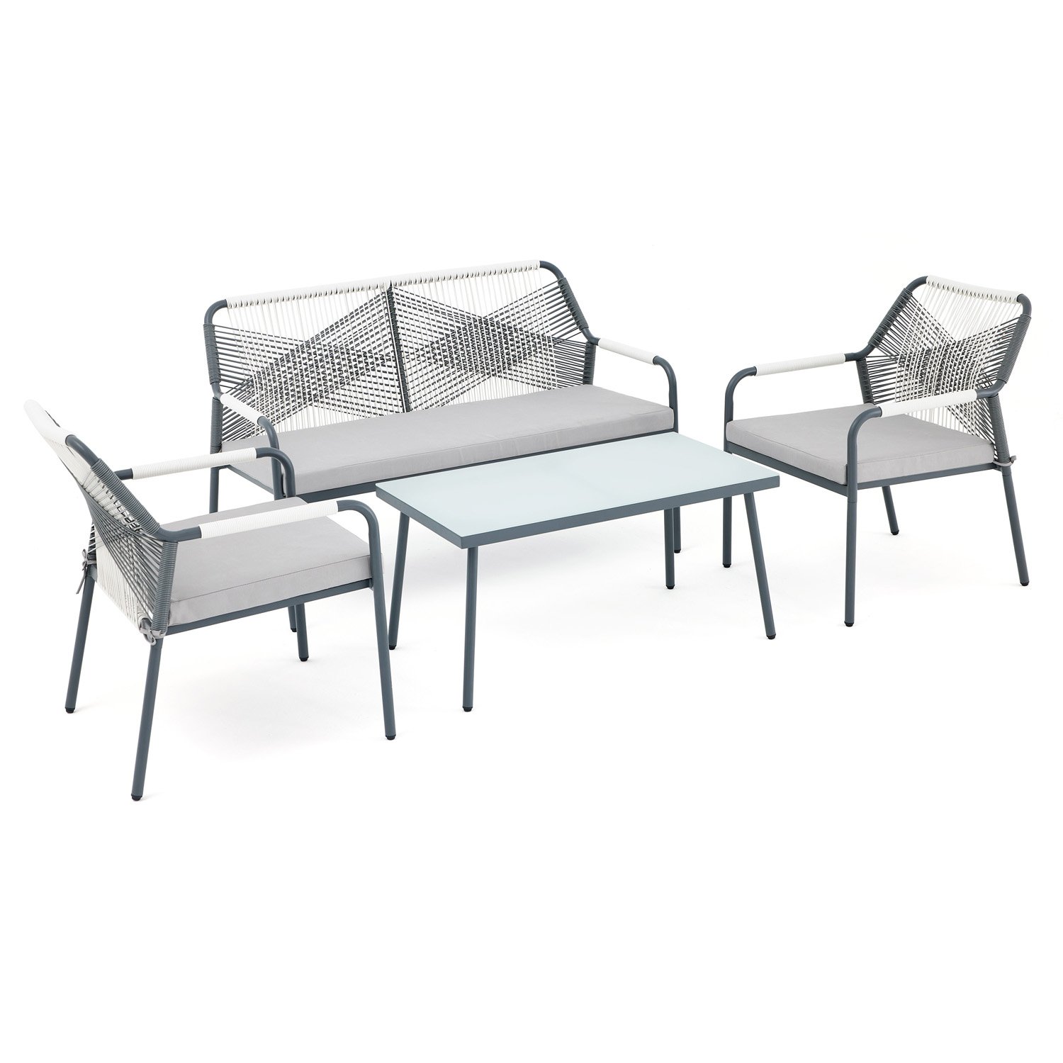 Furniture Online Lagos Sofa 4 Seater Garden Sofa Set - Light Grey