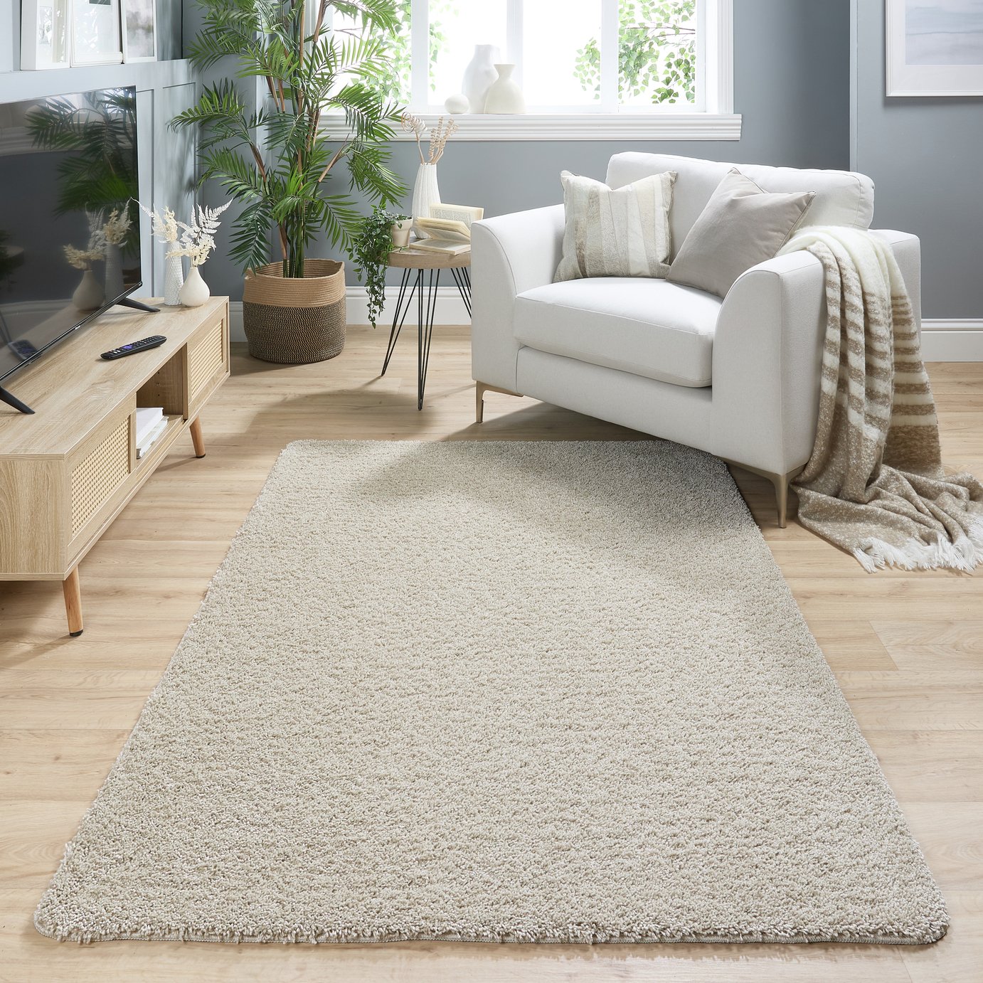 Buddy Washable Mat Plain Shaggy Rug
