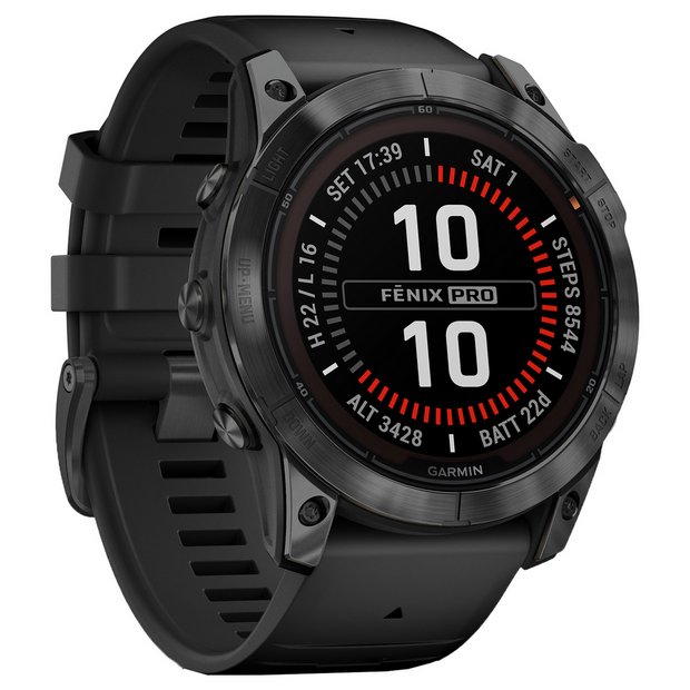 Buy Garmin fenix 7X Pro Solar Glass Smart Watch Slate Grey Fitness and activity trackers Argos