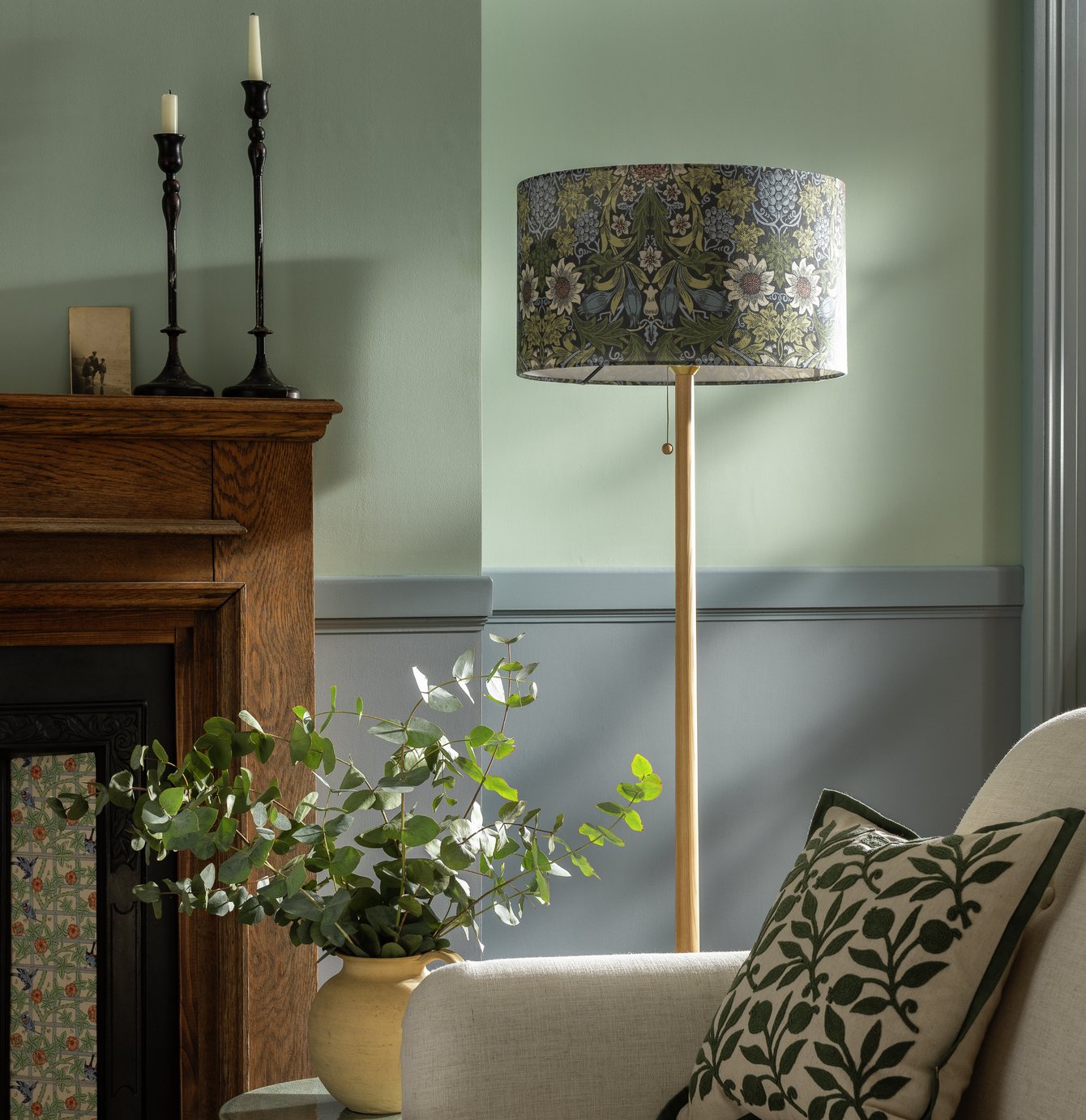 Habitat x Morris & Co. Navy Sunflower Lampshade - 45cm