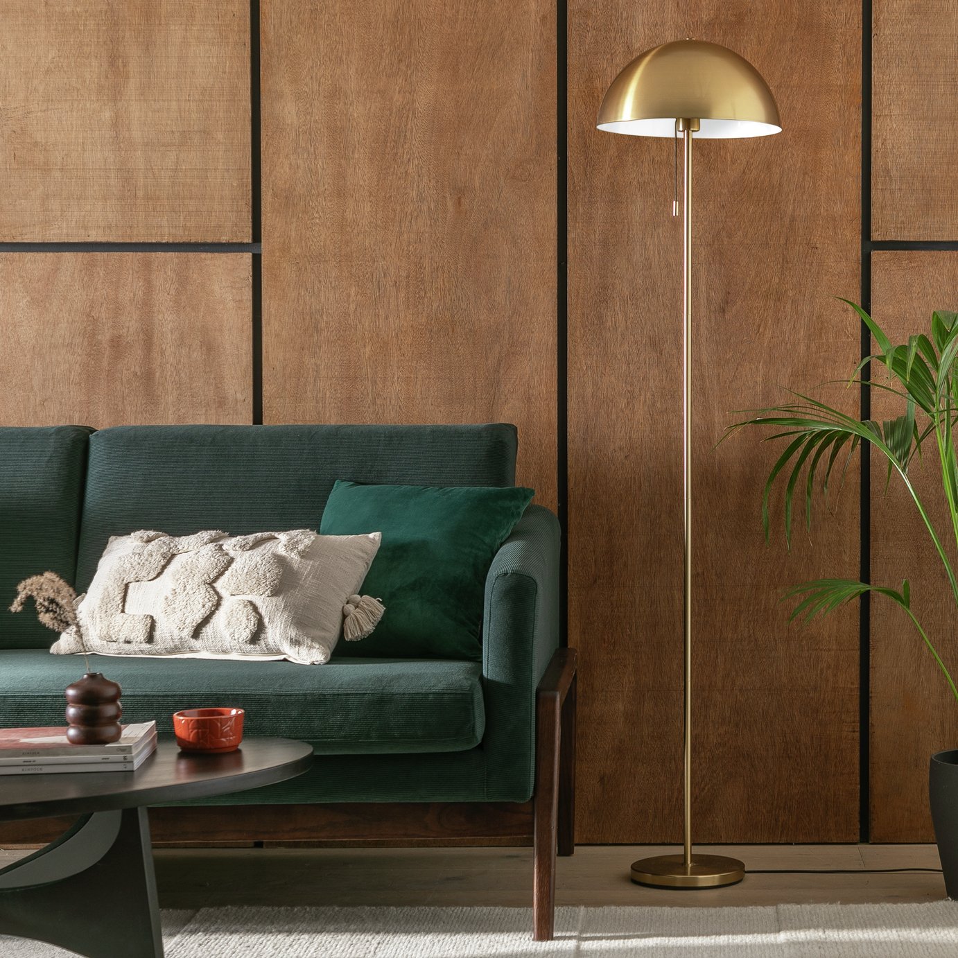 Habitat Mushroom Floor Lamp - Brushed Brass