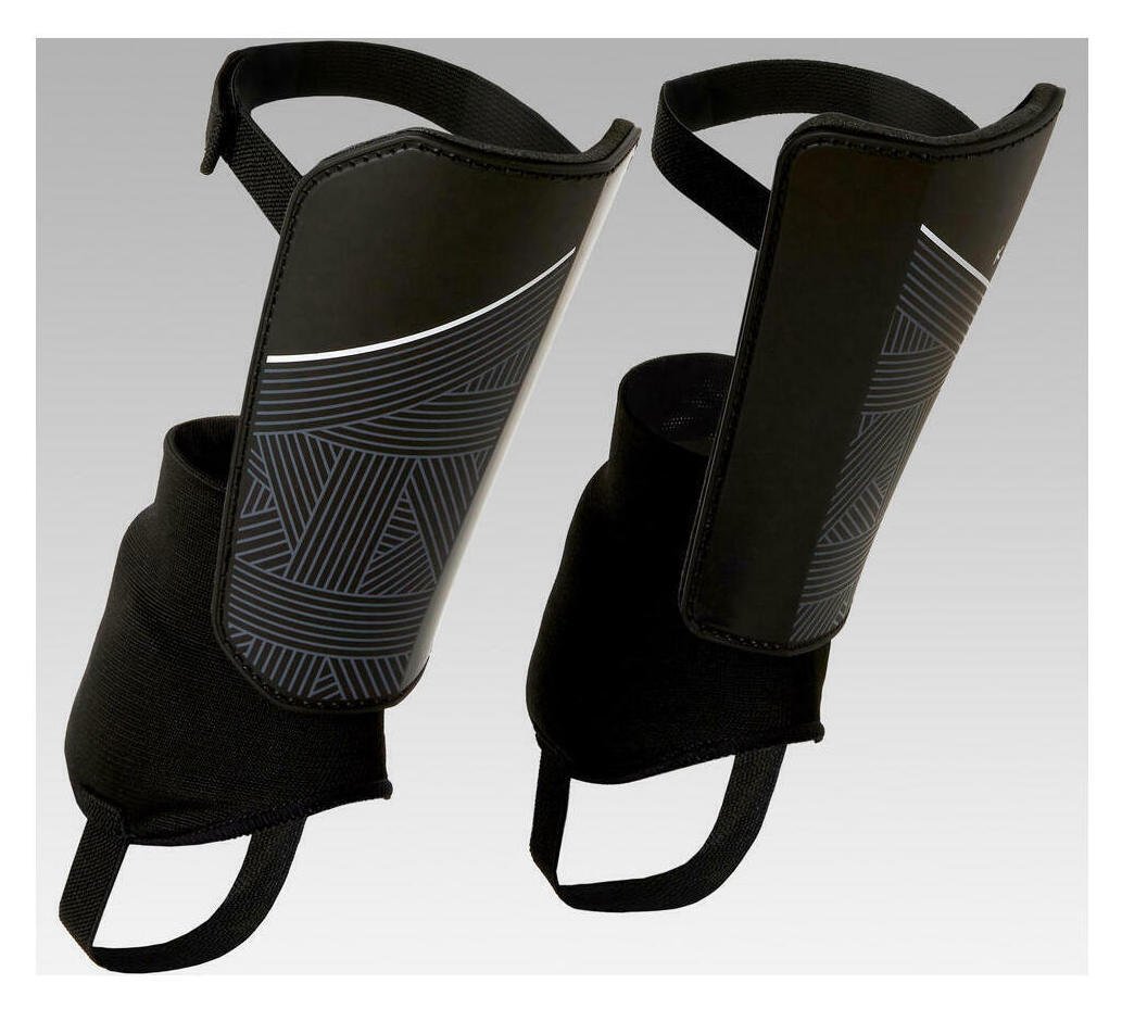 Decathlon Adult Football Shin Pads Essential 140 Black - M
