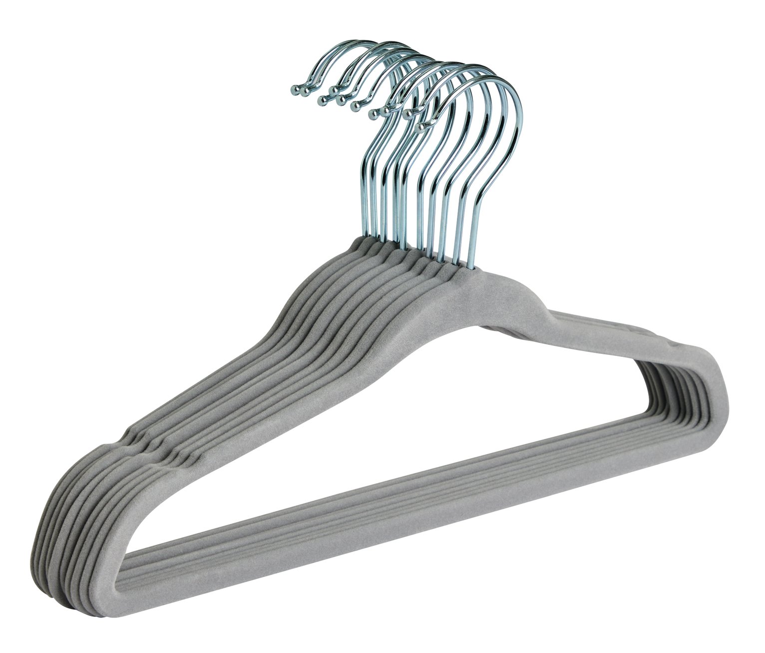 Argos Home Set of 10 Velvet Flocked Kids Hangers