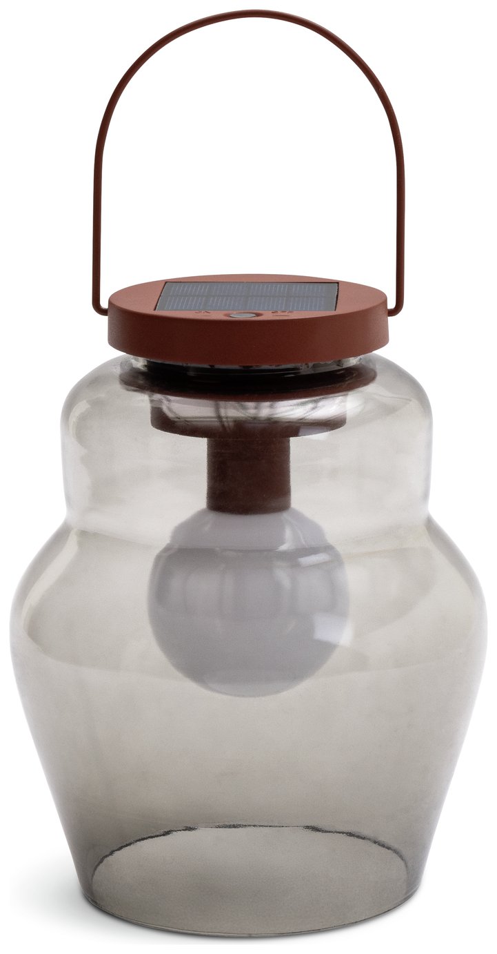 Habitat Solar Smoked Glass Hanging Light - Pack of 2